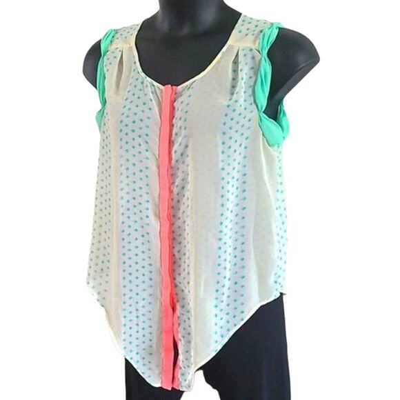 American Eagle Outfitters Women's Sleeveless Blouse - Polka Dot Print Size Large - Picture 2 of 7